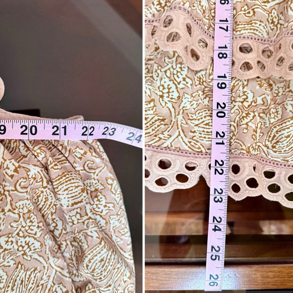 ANTHROPOLOGIE Let Me Be Layered Ruffle Peach Eyelet Swing Top Feminine Blouse - Picture 16 of 16